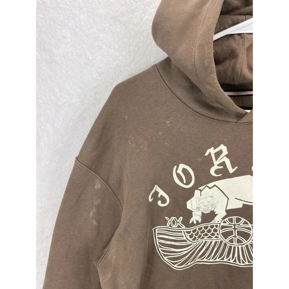Nike Jordan Artist Series Umar Rashid Hoodie Mens L Brown Fleece Streetwear